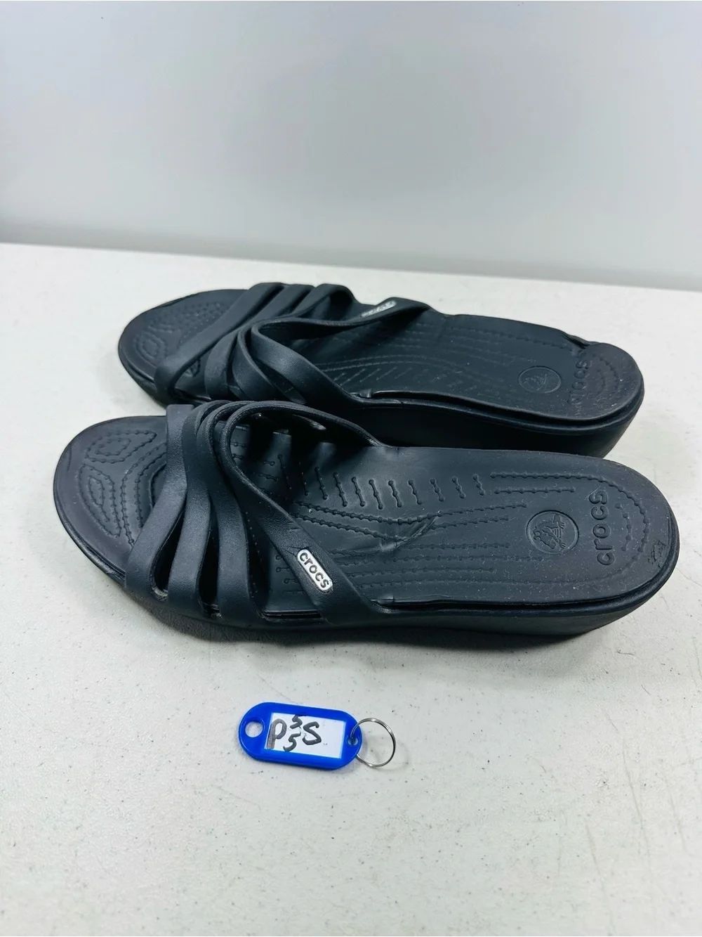 Crocs Rhonda Wedge Slide Comfort Black Sandals Women’s Size 9